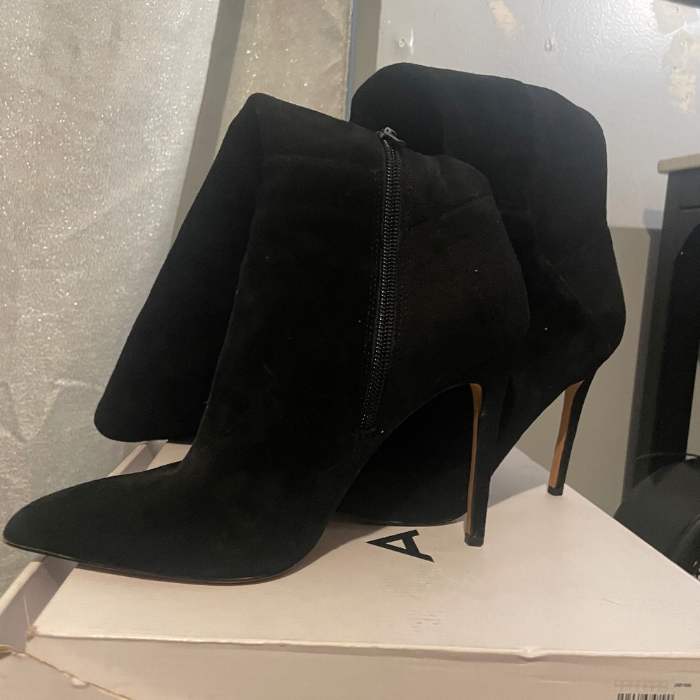 ALDO Black Suede Stiletto Boots